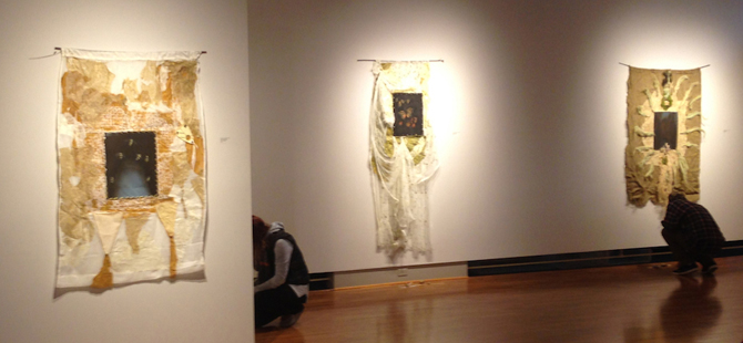 Overview of several altars installed at Karl Drerup Gallery, Plymouth State University, NH 2014 