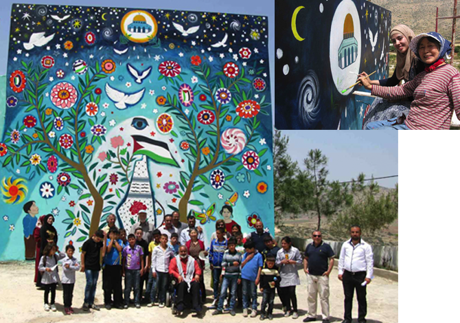 Lily Yeh, Mural in Batala, Palestine
